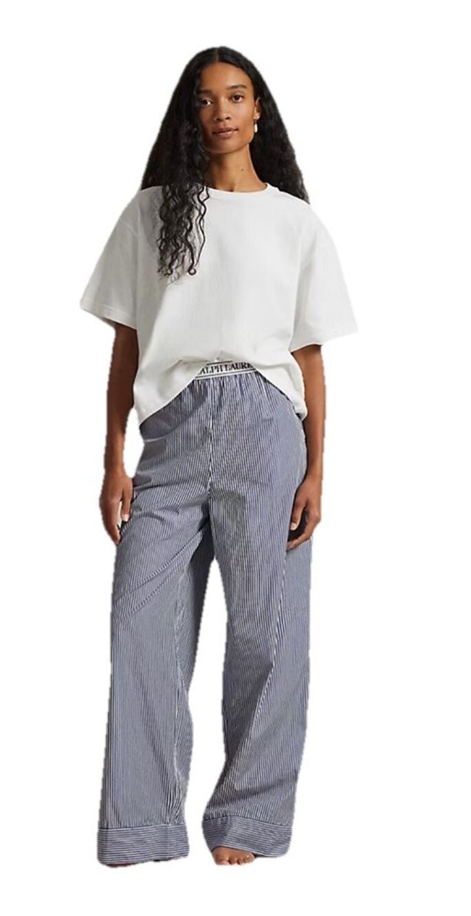 NWT POLO Ralph Lauren Women’s Blue STRIPE Cotton Pajama Sleep Pants Size XXL